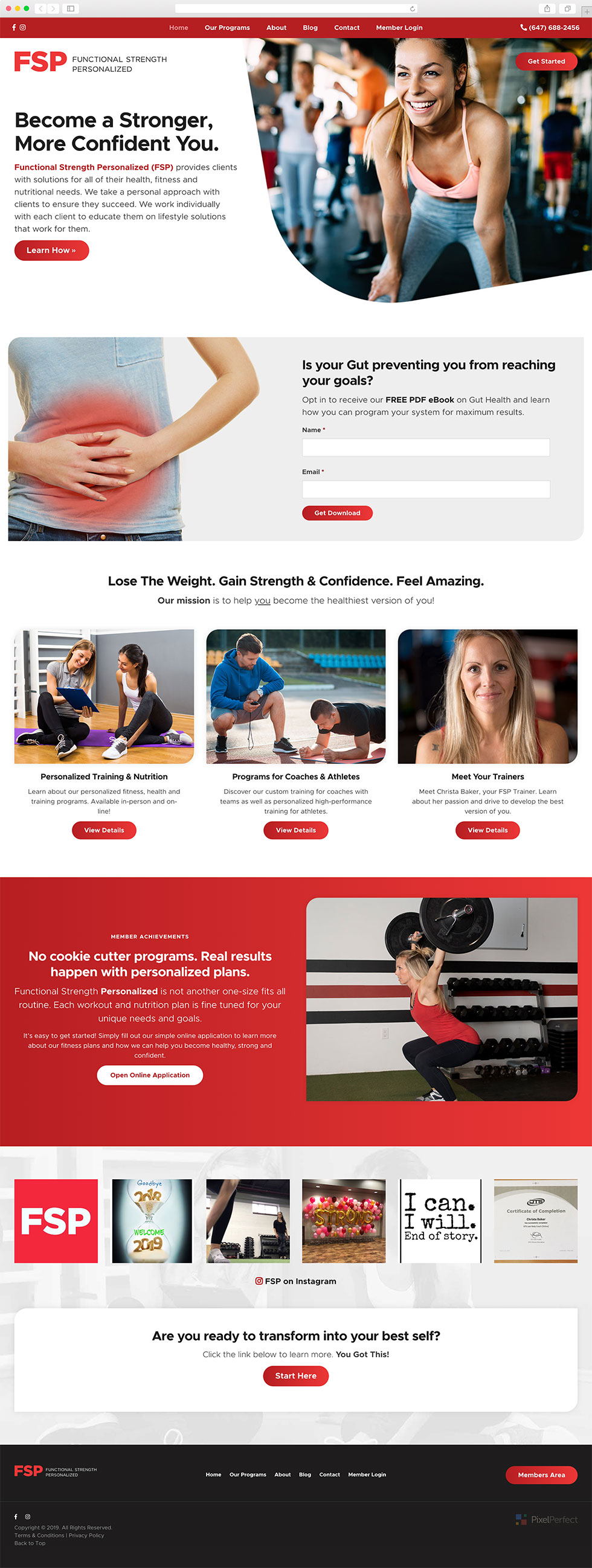 Personal Trainer site Design Pixel Perfect
