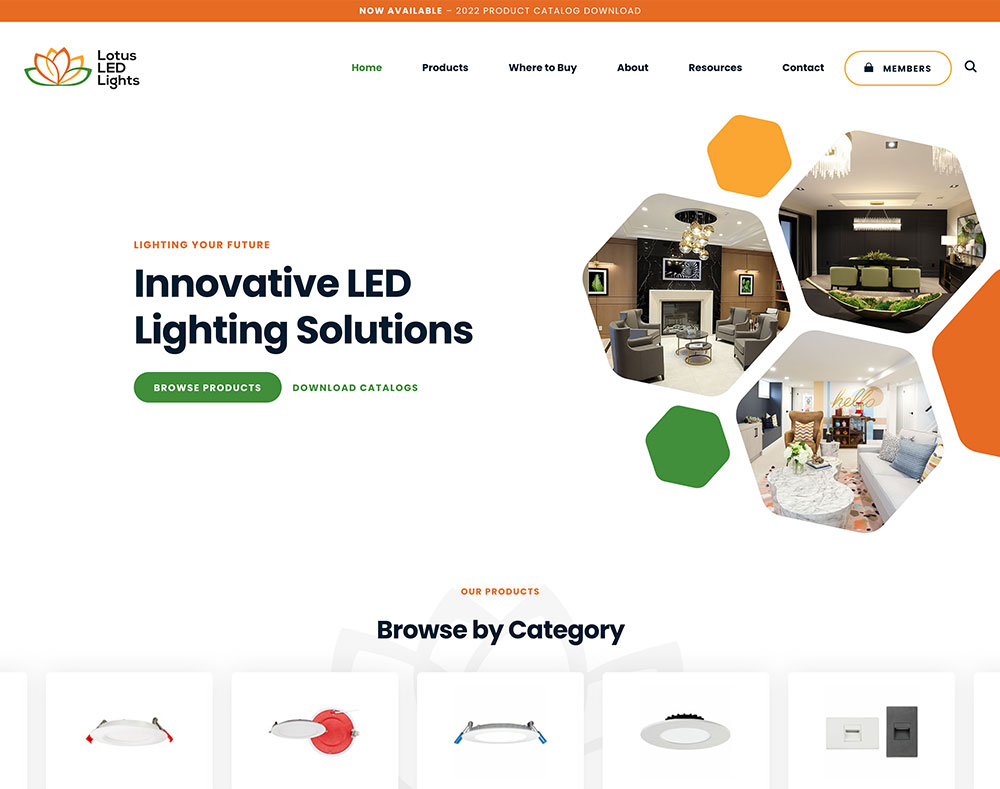 Website Design Client: Lotus LED Lights