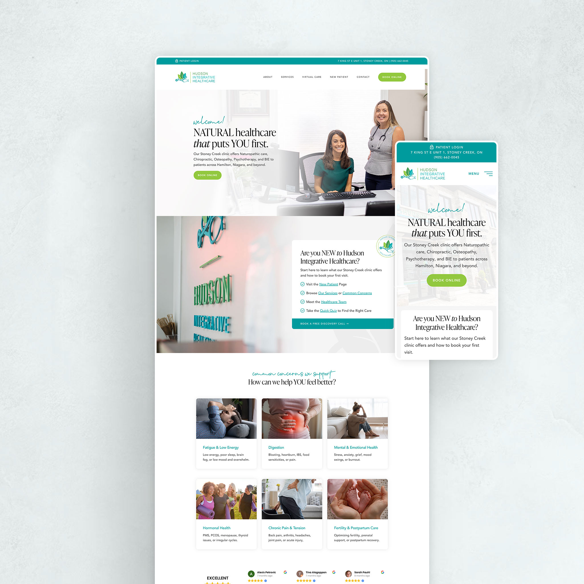 Health Clinic Website Design - Hudson Integrative Healthcare